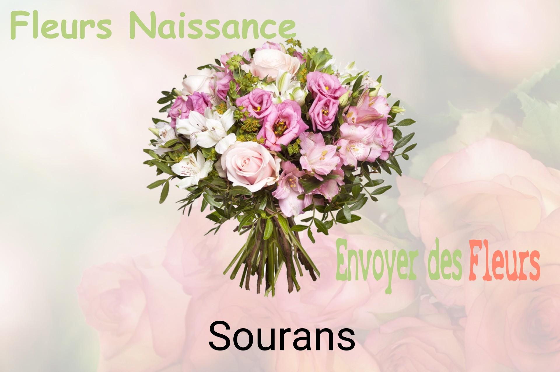 Bouquet de fleurs de naissance livré à Sourans